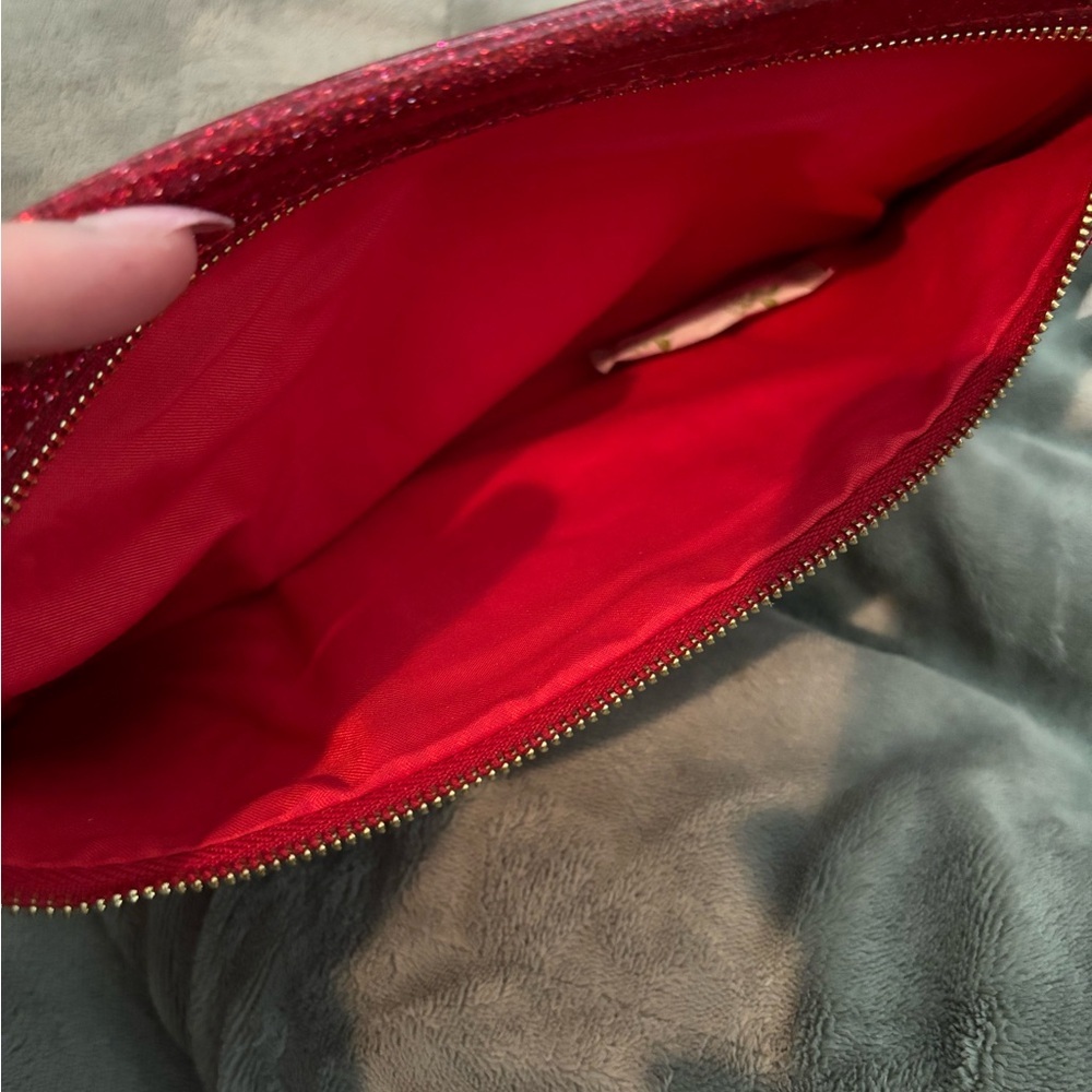 Carolina Herrera Red Glitter Clutch Bag - Picture 3 of 4